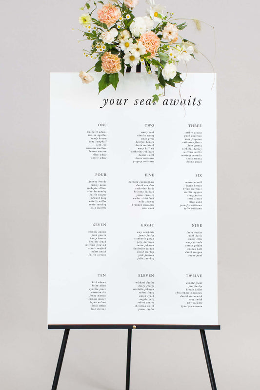 Acrylic Wedding Seating Chart Sign | The Morgan