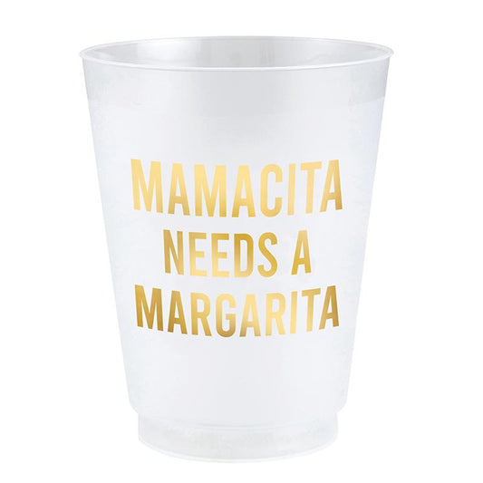 Gold Foil Frost Cups - Mama Need a Margarita - Set of 6