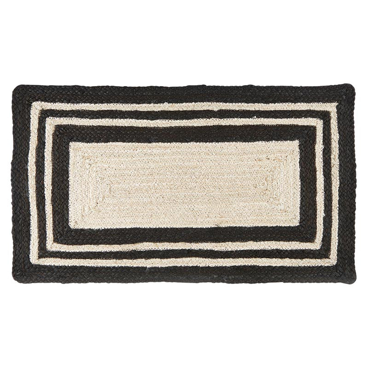 Jute Rug - Bleach/Black