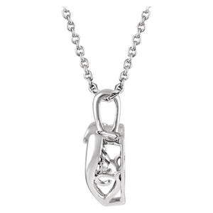 1/10 Cttw Diamond Heart Necklace in Sterling Silver, 18 Inch