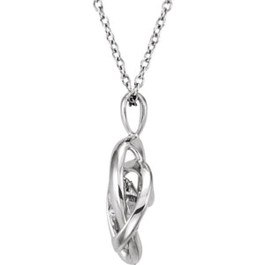 1/10 Cttw Diamond Knot Necklace in Sterling Silver, 18 Inch