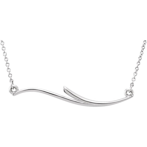 Freeform Bar Necklace in 14k White Gold, 17.5 Inch