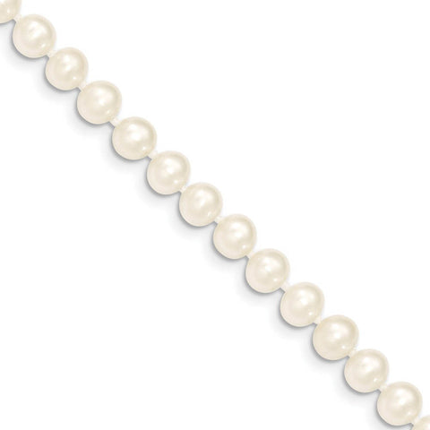 6-7mm, White FW Cultured Pearl & 14k Yellow Gold Clasp Necklace