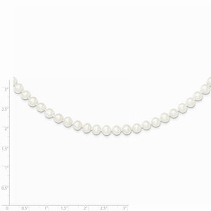 5-6mm, White FW Cultured Pearl & Sterling Silver Clasp Necklace
