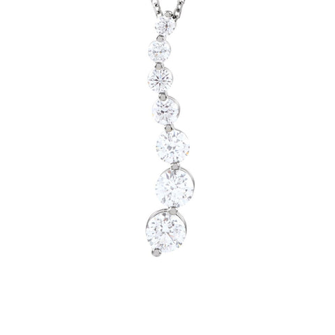 14k White Gold & Diamond 7-Stone Journey Necklace, 18 Inch