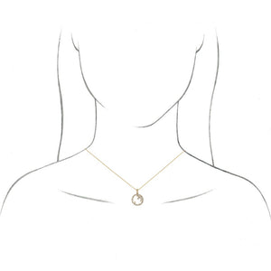 14k Yellow Gold & 3/4 Ctw Diamond Scattered Circle Necklace, 16-18 In
