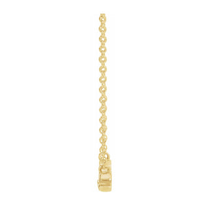 14K Yellow Gold Petite Mrs Necklace, 16 Inch or 18 Inch