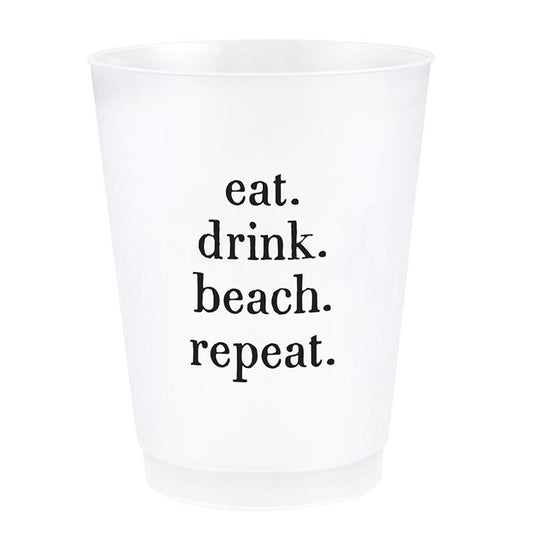 Face to Face Frost Cups - Eat. Drink. Beach. Repeat. - Set of 8