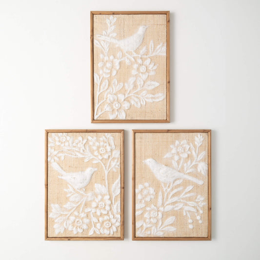 Bird And Botanicals Art Trio