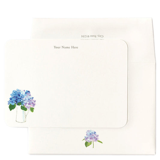 Hydrangea Pitcher Personalized Note Cards