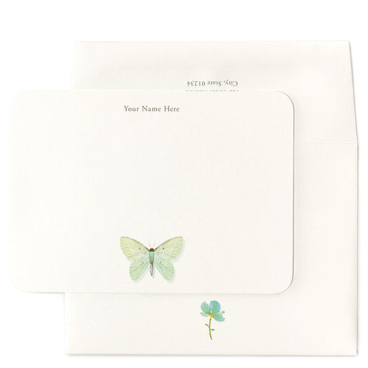 Green Morpho Personalized Note Cards