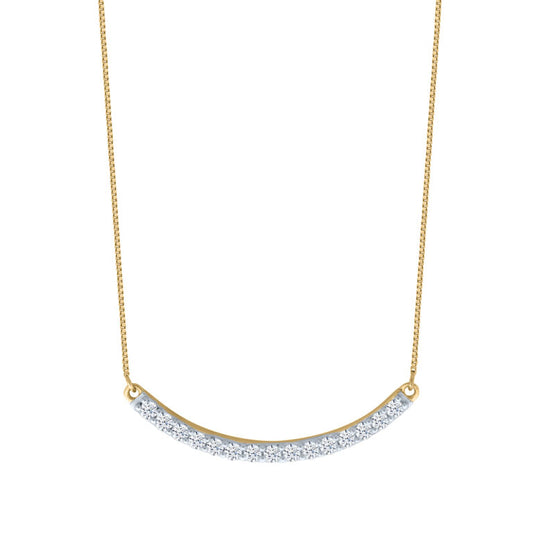 Lab Grown Curved Diamond Bar Necklace