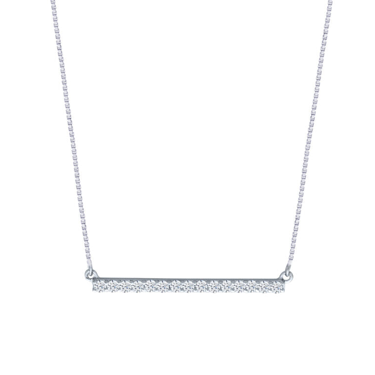 Lab Grown Horizontal Diamond Bar Necklace