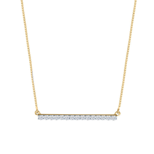 Lab Grown Horizontal Diamond Bar Necklace