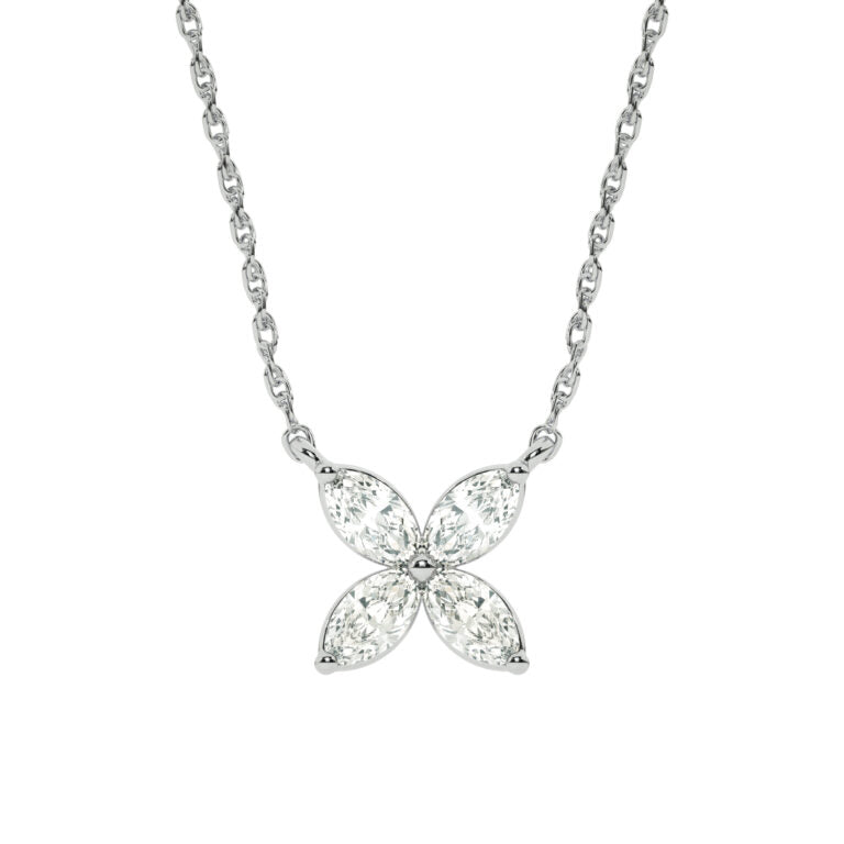 Lab Grown Marquise Bloom Diamond Necklace