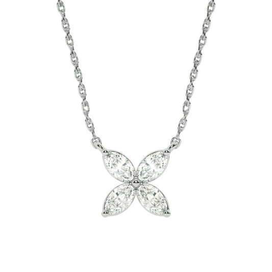 Lab Grown Marquise Bloom Diamond Necklace