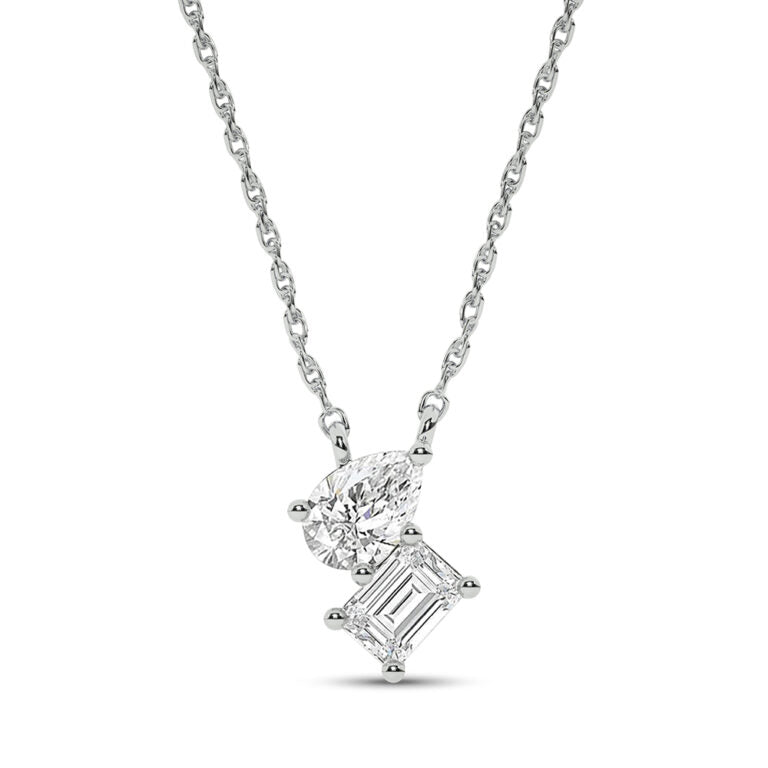 Entwined Destinies White Gold Lab Diamond Necklace