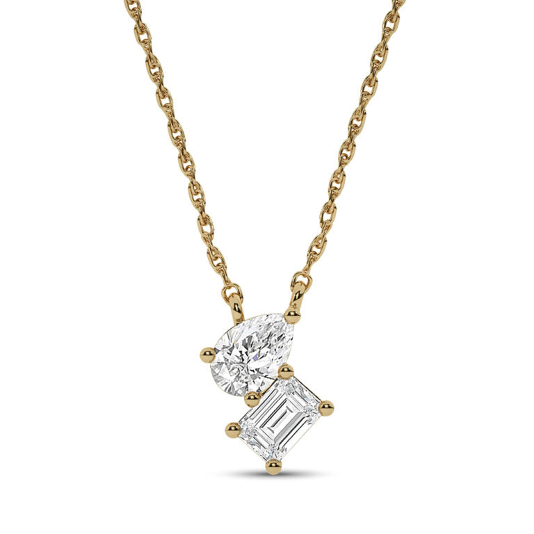Entwined Destinies Yellow Gold Lab Diamond Necklace