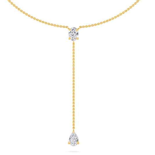 Elongated Enchantment Lariat Lab Grown Diamond Necklace