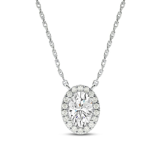 Dainty Lab Grown Diamond Whisper Halo Necklace