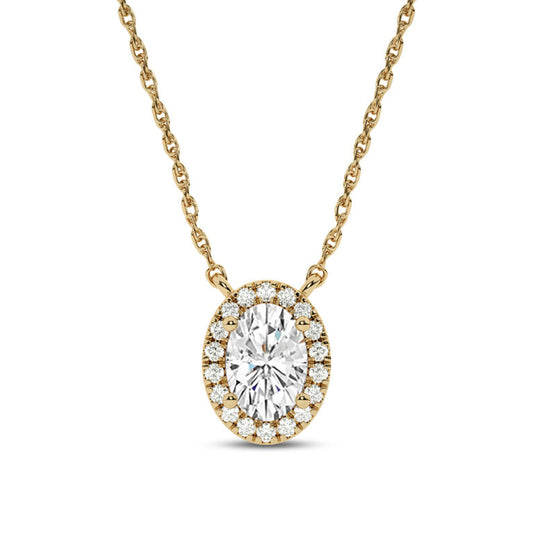 Dainty Lab Grown Diamond Whisper Halo Necklace