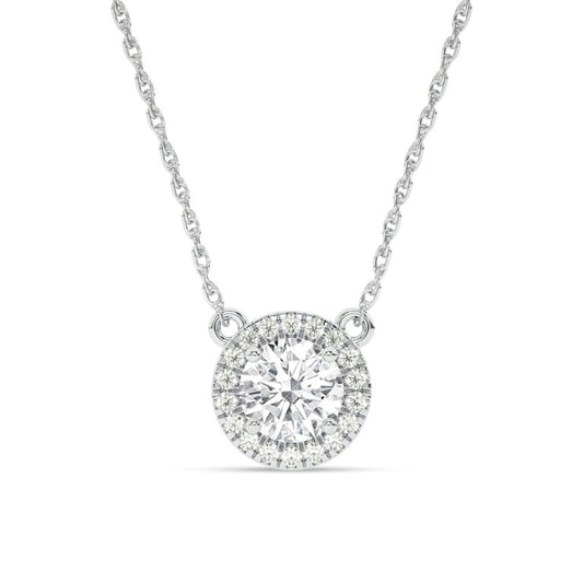 Dainty Lab Grown Dynasty Halo Diamond Necklace