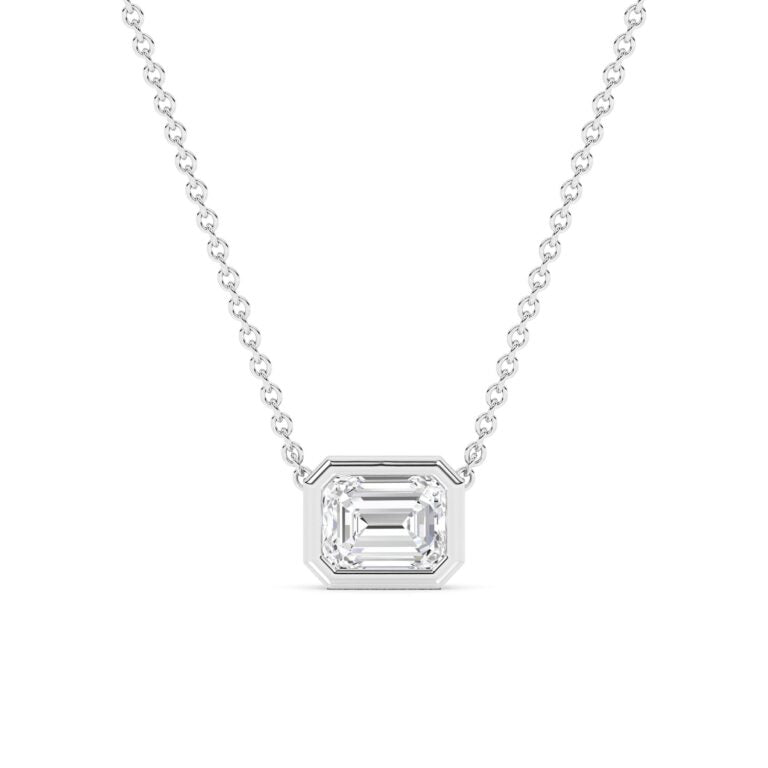 East West Bezel Set Lab Diamond Necklace