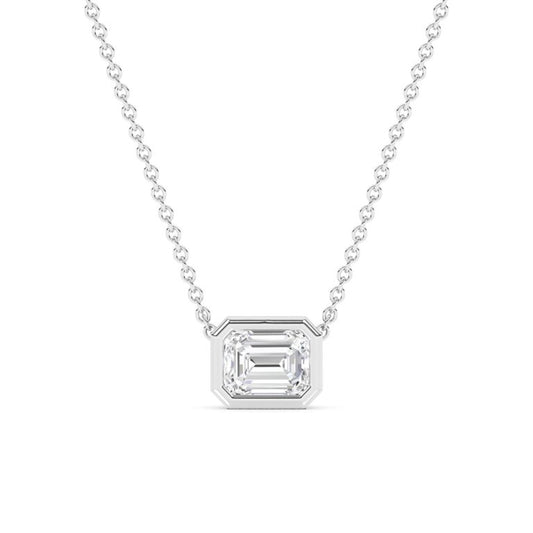 East West Bezel Set Lab Diamond Necklace