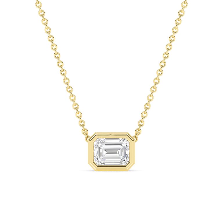 East West Bezel Set Lab Diamond Necklace