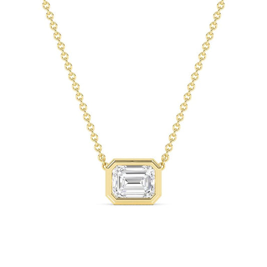 East West Bezel Set Lab Diamond Necklace