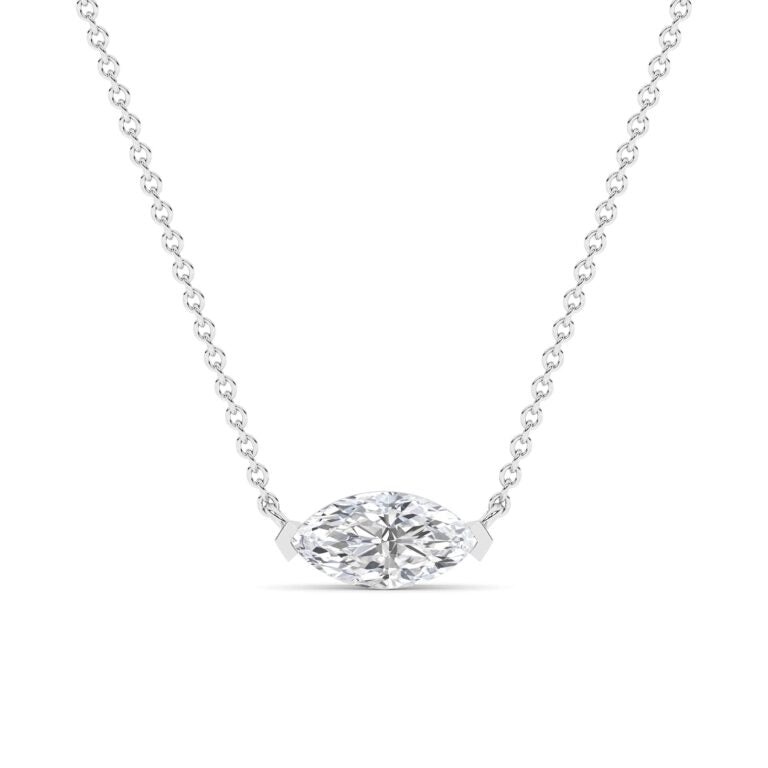 East West Set Lab Grown Marquise Diamond Necklace