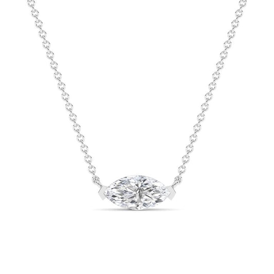 East West Set Lab Grown Marquise Diamond Necklace