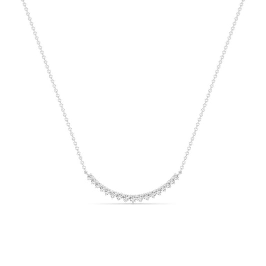 Crest Three Prong Curved Lab Diamond Necklace