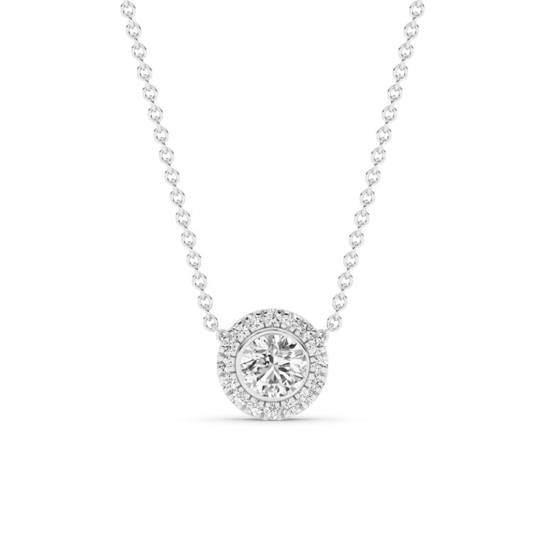 Apex Lab Grown Halo Diamond Necklace