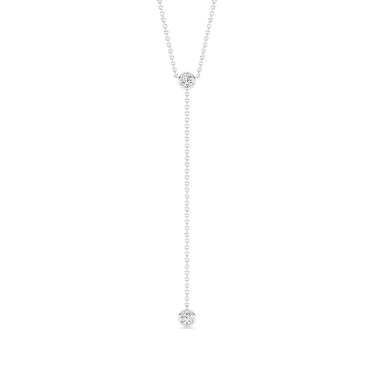 Aura Sterling Silver Lab Grown Diamond Lariat Necklace
