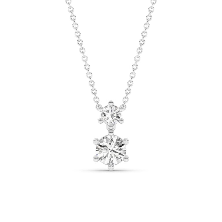 Lab Diamond Duo Drop Necklace