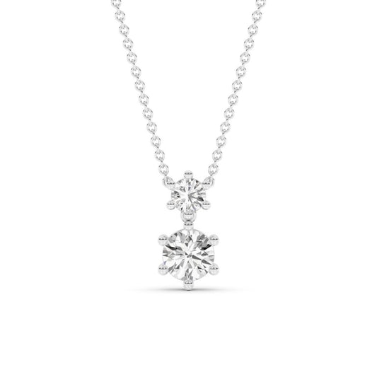 Lab Diamond Duo Drop Necklace