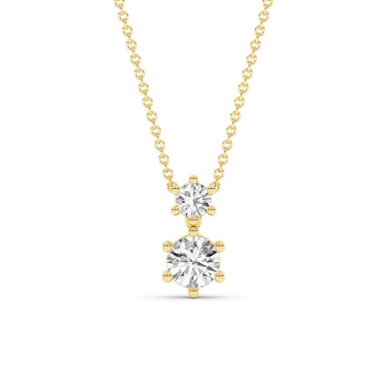 Lab Diamond Duo Drop Necklace