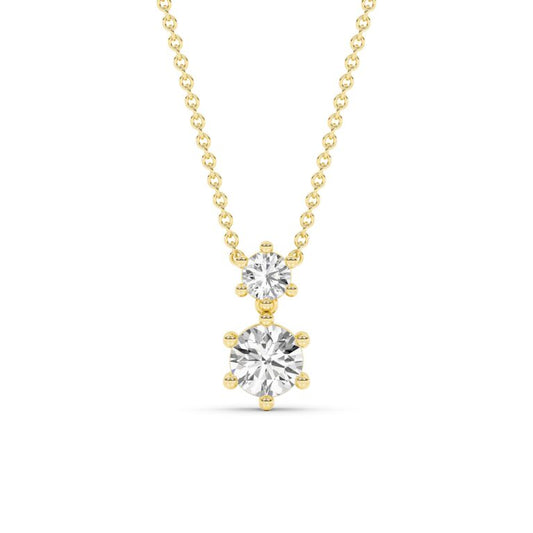 Lab Diamond Duo Drop Necklace