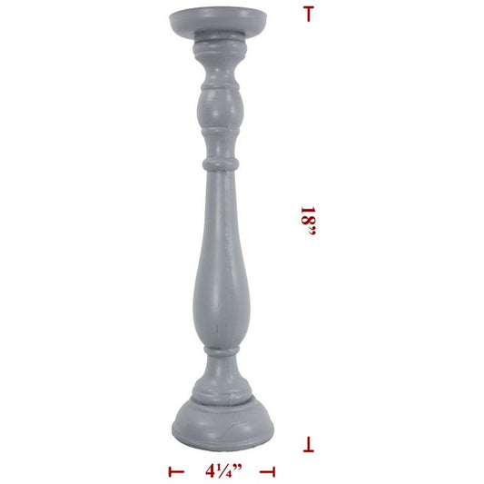 18" Gray Candle Holder