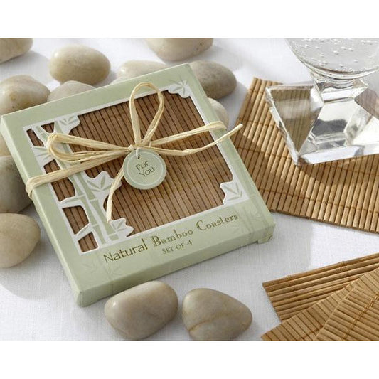 Natural Bamboo Eco-Friendly Coaster Favors (Four Coasters per Favor!)