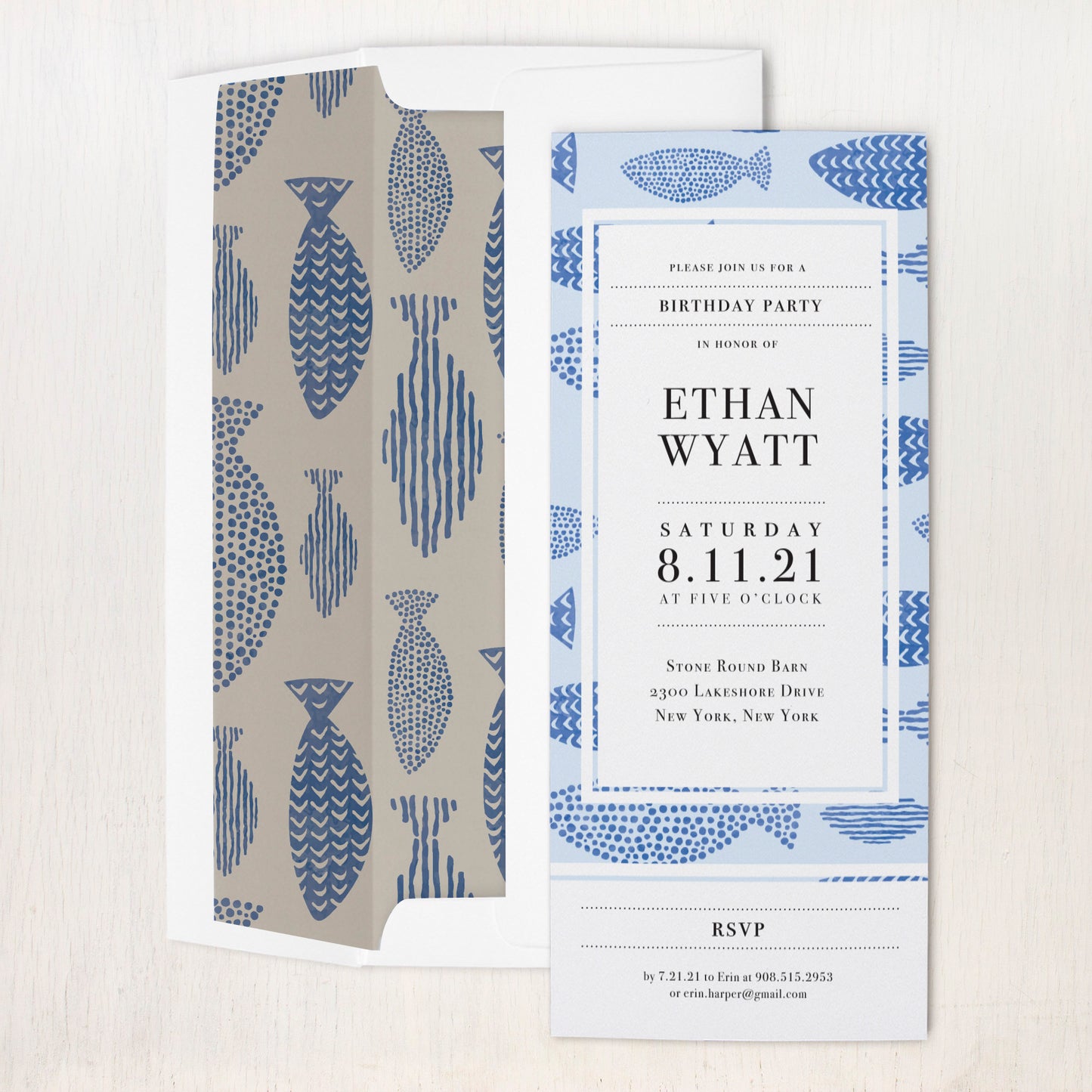 Nautical Navy Birthday Party Invitations