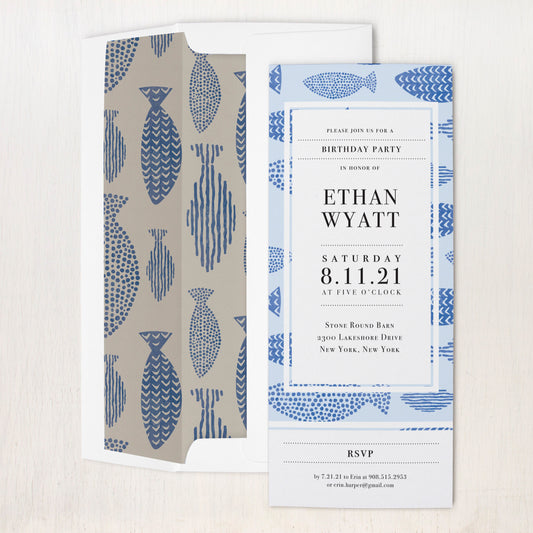 Nautical Navy Birthday Party Invitations