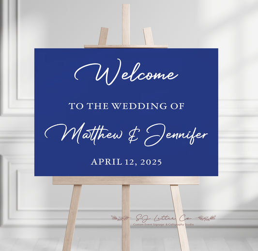 Solid Navy Blue Acrylic Weddi...