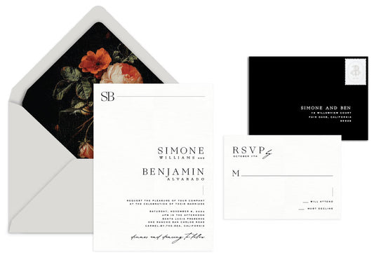 Novato Letterpress Wedding Invitation