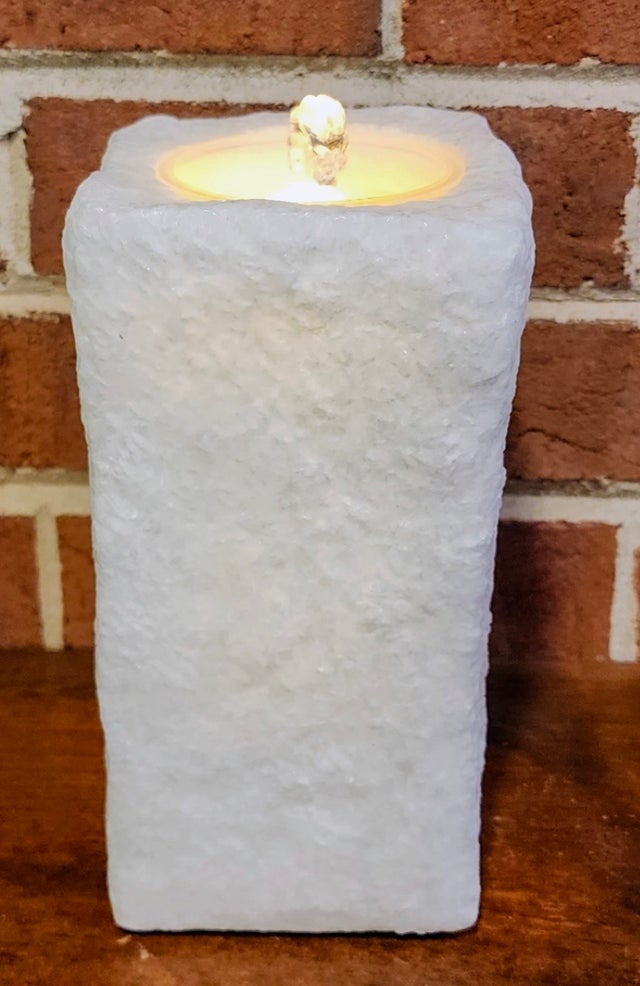 Water Fountain Aquaflame Timer Candle - White Stone