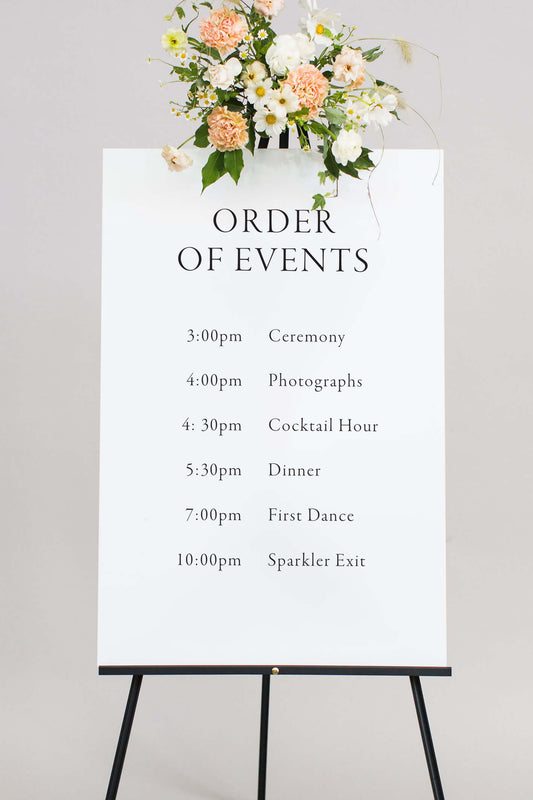 Order Of Events Wedding Sign Acrylic  | The Lauren