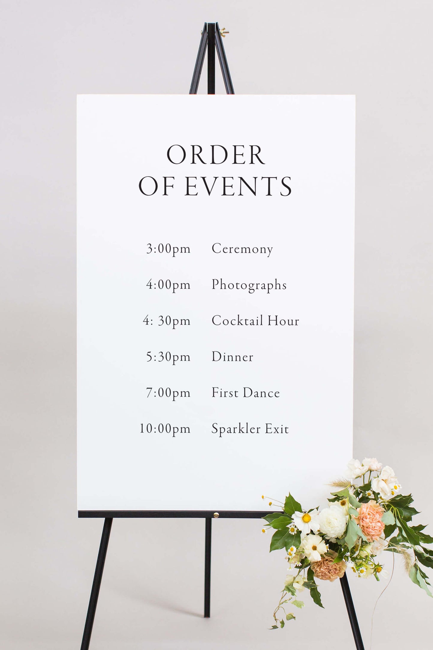 Gatorboard Order Of Events Wedding Sign | The Lauren