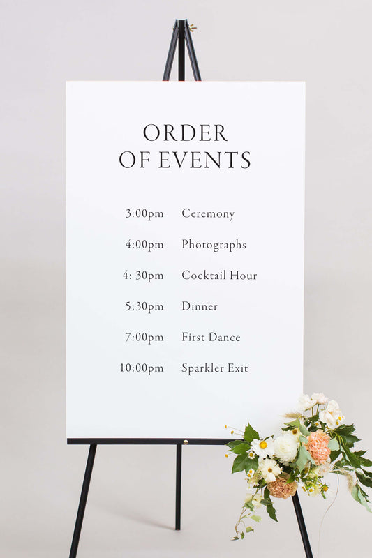 Gatorboard Order Of Events Wedding Sign | The Lauren
