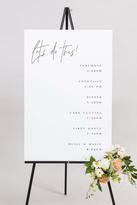 Gatorboard Order Of The Day Wedding Sign | The Alicia